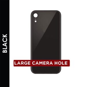 BACK GLASS COMPATIBLE FOR IPHONE XR (NO LOGO/BIG HOLE) (BLACK)