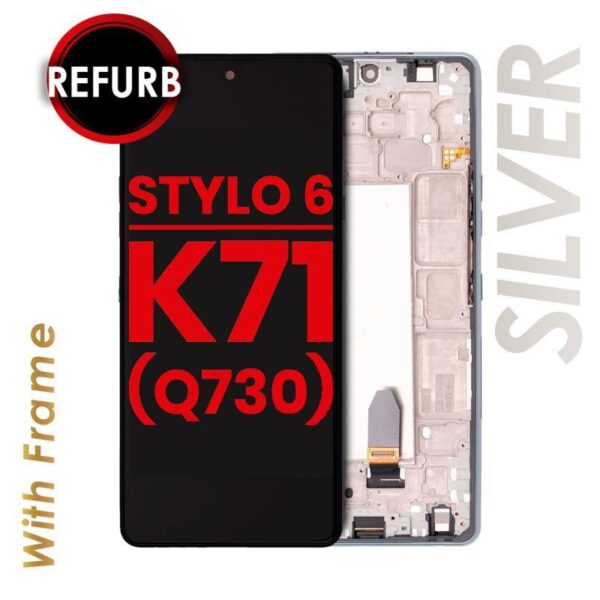 LCD ASSEMBLY WITH FRAME FOR LG STYLO 6 / K71 (Q730) (SILVER)