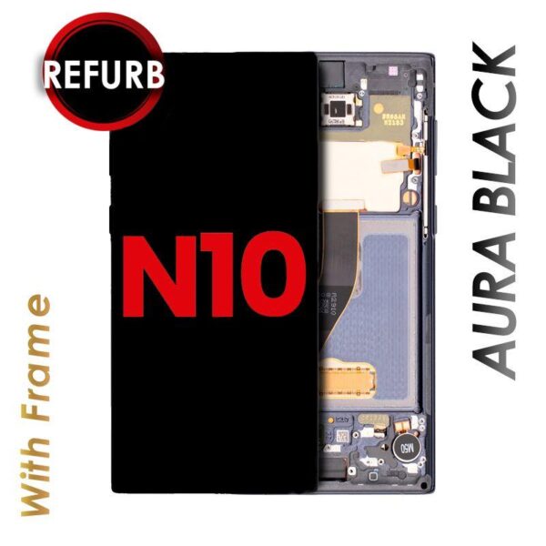 OLED ASSEMBLY WITH FRAME COMPATIBLE FOR SAMSUNG NOTE 10 (BLACK)
