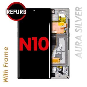 OLED ASSEMBLY WITH FRAME FOR SAMSUNG NOTE 10(AURA GLOW / SILVER)