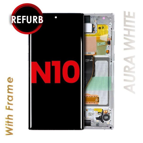 OLED ASSEMBLY WITH FRAME FOR SAMSUNG NOTE 10 (AURA WHITE)
