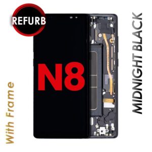 OLED ASSEMBLY WITH FRAME COMPATIBLE FOR SAMSUNG NOTE 8 (BLACK)