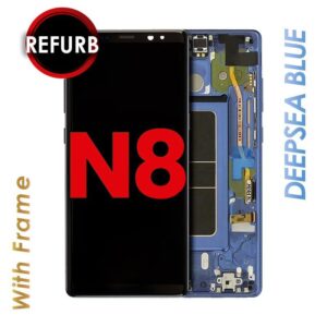 OLED ASSEMBLY WITH FRAME COMPATIBLE FOR SAMSUNG NOTE 8 (BLUE)