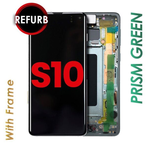 OLED ASSEMBLY WITH FRAME FOR SAMSUNG S10 (PRISM GREEN)