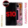 OLED ASSEMBLY WITH FRAME FOR SAMSUNG S10 (FLAMINGO PINK)