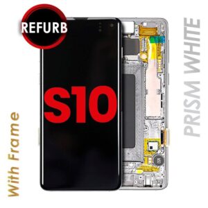 OLED ASSEMBLY WITH FRAME FOR SAMSUNG S10 (PRISM WHITE)