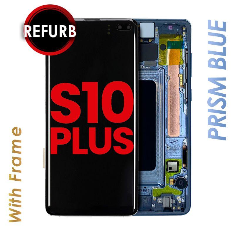 OLED ASSEMBLY WITH FRAME FOR SAMSUNG S10 PLUS (PRISM BLUE