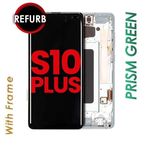OLED ASSEMBLY WITH FRAME FOR SAMSUNG S10 PLUS (PRISM GREEN)