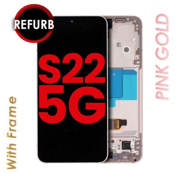 LCD ASSEMBLY WITH FRAME COMPATIBLE FOR SAMSUNG GALAXY S22 (PINK)