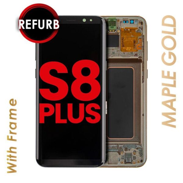 OLED ASSEMBLY WITH FRAME COMPATIBLE FOR SAMSUNG S8 PLUS (GOLD)