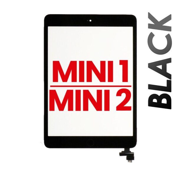 DIGITIZER + IC CHIP COMPATIBLE FOR IPAD MINI 1 / MINI 2 BLACK