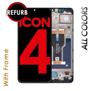 LCD ASSEMBLY WITH FRAME COMPATIBLE FOR CRICKET ICON 4