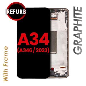 OLED ASSEMBLY WITH FRAME FOR GALAXY A34 5G (A346/ 2023) GRAPHITE