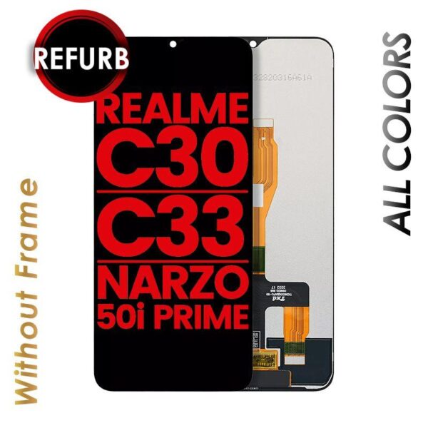 LCD ASSEMBLY WITHOUT FRAME FOR REALME C30 /C33 / NARZO 50i PRIME