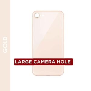 BACK GLASS COMPATIBLE FOR IPHONE 8 (NO LOGO / BIG HOLE) (GOLD)