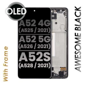 OLED ASSEMBLY WITH FRAME GALAXY A52 4G/A52 5G/A52S 5G (BLACK)