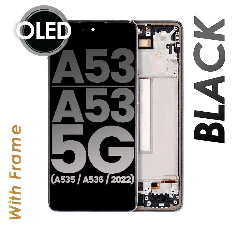 OLED ASSEMBLY WITH FRAME FOR GALAXY A53 / A53 5G (BLACK)