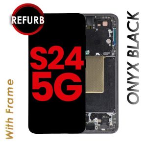 OLED ASSEMBLY WITH FRAME COMPATIBLE FOR GALAXY S24 (ONYX BLACK)