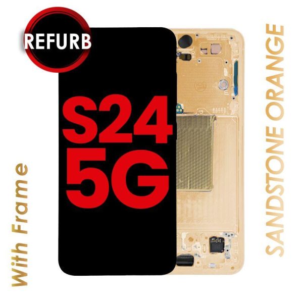 OLED ASSEMBLY WITH FRAME COMPATIBLE FOR GALAXY S24 (ORANGE)