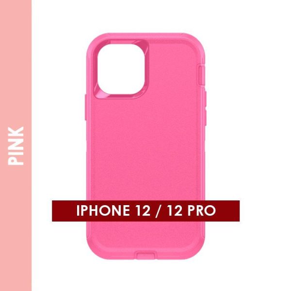 DEFENDER CASE FOR IPHONE 12/12 PRO (PINK).