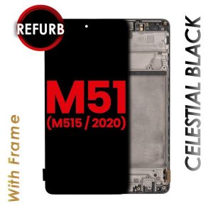 OLED ASSEMBLY WITH FRAME FOR GALAXY M51 (M515 / 2020) (BLACK)