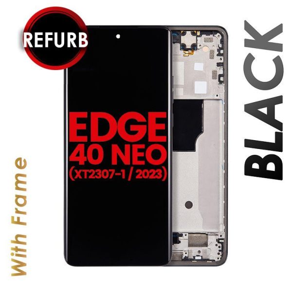 LCD ASSEMBLY WITH FRAME FOR MOTO EDGE 40 NEO (XT2307/2023) BLACK
