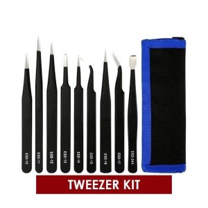 TWEEZER SET WITH CARRYING POUCH (9 PIECE SET)