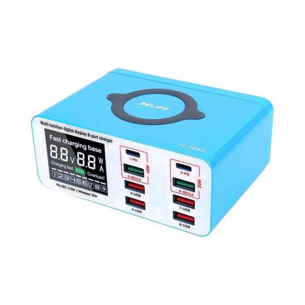 MULTI FUNCTION DIGITAL DISPLAY 8 PORT CHARGER