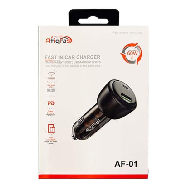 FAST CHARGE CAR CHARGER B12 60W (1XUSB-X + 1XUSB-A)