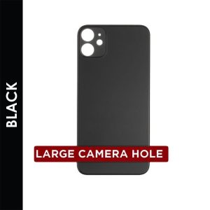 BACK GLASS COMPATIBLE FOR IPHONE 11 (NO LOGO/BIG HOLE) (BLACK)