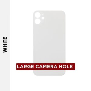 BACK GLASS FOR IPHONE 11 (NO LOGO / LARGE CAMERA HOLE)(WHITE)