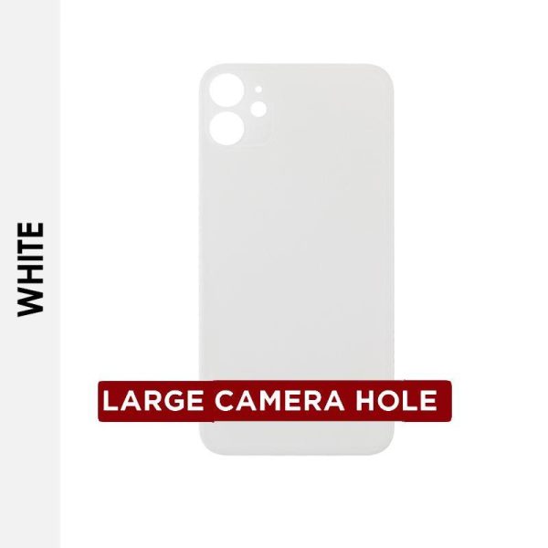 BACK GLASS FOR IPHONE 11 (NO LOGO / LARGE CAMERA HOLE)(WHITE)