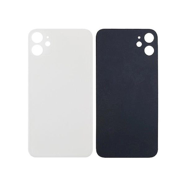 BACK GLASS FOR IPHONE 11 (NO LOGO / LARGE CAMERA HOLE)(WHITE)