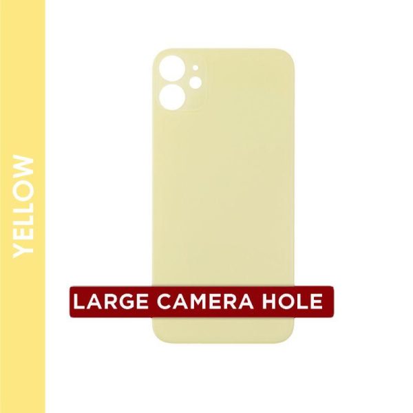 BACK GLASS COMPATIBLE FOR IPHONE 11 (NO LOGO/BIG HOLE) (YELLOW)
