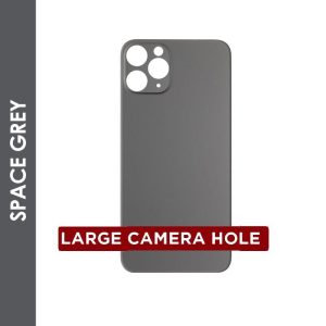 BACK GLASS FOR IPHONE 11 PRO (NO LOGO / LARGE CAMERA HOLE) (GREY