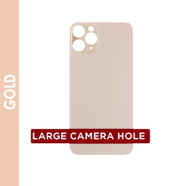 BACK GLASS COMPATIBLE FOR IPHONE 11PRO (NO LOGO/BIG HOLE)(GOLD)