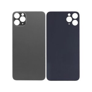 BACK GLASS FOR IPHONE 11MAX (NO LOGO / LARGE CAMERA HOLE) (GREY)