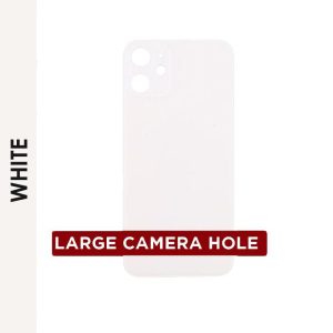 BACK GLASS COMPATIBLE FOR IPHONE 12 (NO LOGO/BIG HOLE) (WHITE)