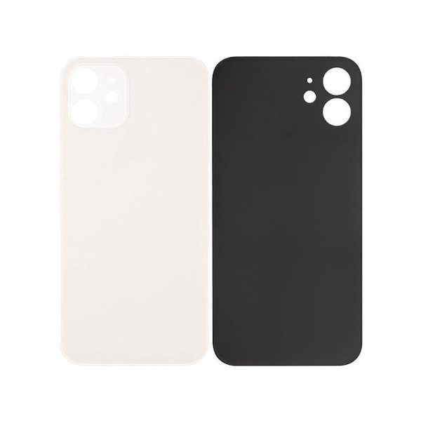 BACK GLASS COMPATIBLE FOR IPHONE 12 (NO LOGO/BIG HOLE) (WHITE)