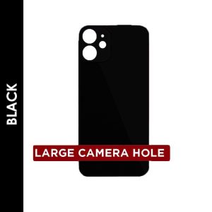 BACK GLASS COMPATIBLE FOR IPHONE 12 MINI (NO LOGO/BIG HOLE)BLACK