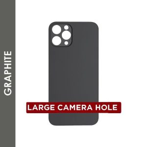 BACK GLASS FOR IPHONE 12 PRO(NO LOGO/LARGE CAMERA HOLE) GRAPHITE