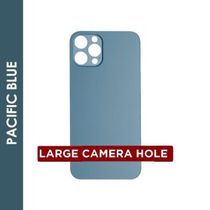 BACK GLASS FOR IPHONE 12 PRO(NO LOGO / LARGE CAMERA HOLE) (BLUE)