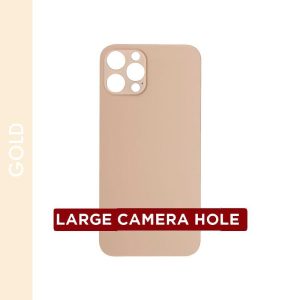 BACK GLASS FOR IPHONE 12 PRO(NO LOGO / LARGE CAMERA HOLE) (GOLD)