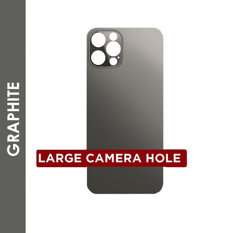 BACK GLASS COMPATIBLE FOR IPHONE 12MAX(NO LOGO/BIG HOLE)GRAPHITE