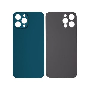 BACK GLASS COMPATIBLE FOR IPHONE 12MAX (NO LOGO/BIG HOLE) (BLUE)