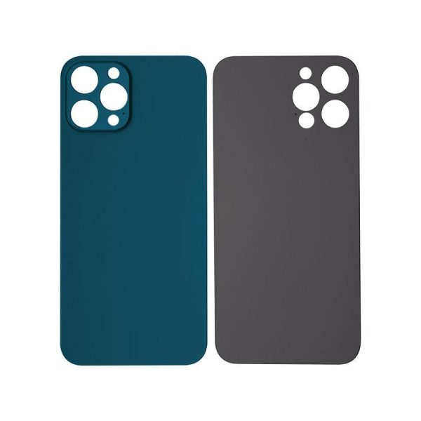 BACK GLASS COMPATIBLE FOR IPHONE 12MAX (NO LOGO/BIG HOLE) (BLUE)