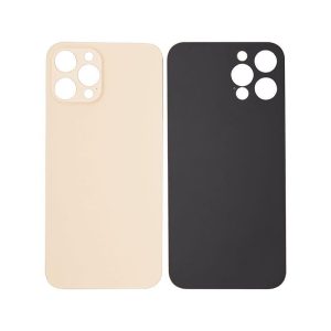 BACK GLASS COMPATIBLE FOR IPHONE 12MAX (NO LOGO/BIG HOLE) (GOLD)