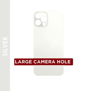 BACK GLASS COMPATIBLE FOR IPHONE 12MAX (NO LOGO/BIG HOLE)SILVER