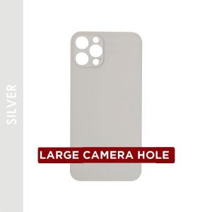 BACK GLASS FOR IPHONE 12 PRO(NO LOGO / LARGE CAMERA HOLE)(SILVER