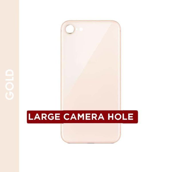 BACK GLASS COMPATIBLE FOR IPHONE 8 (NO LOGO / BIG HOLE) (GOLD)